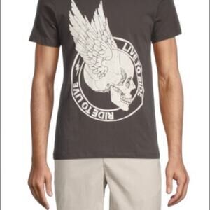 Chaser Black Live To Ride Skull Graphic Tee XXL